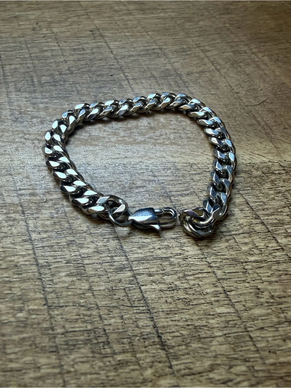 2 Sterling Silver Cuban Link Bracelets - Chunky Silver Chain